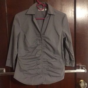 Gray Button down ruched NY&Company